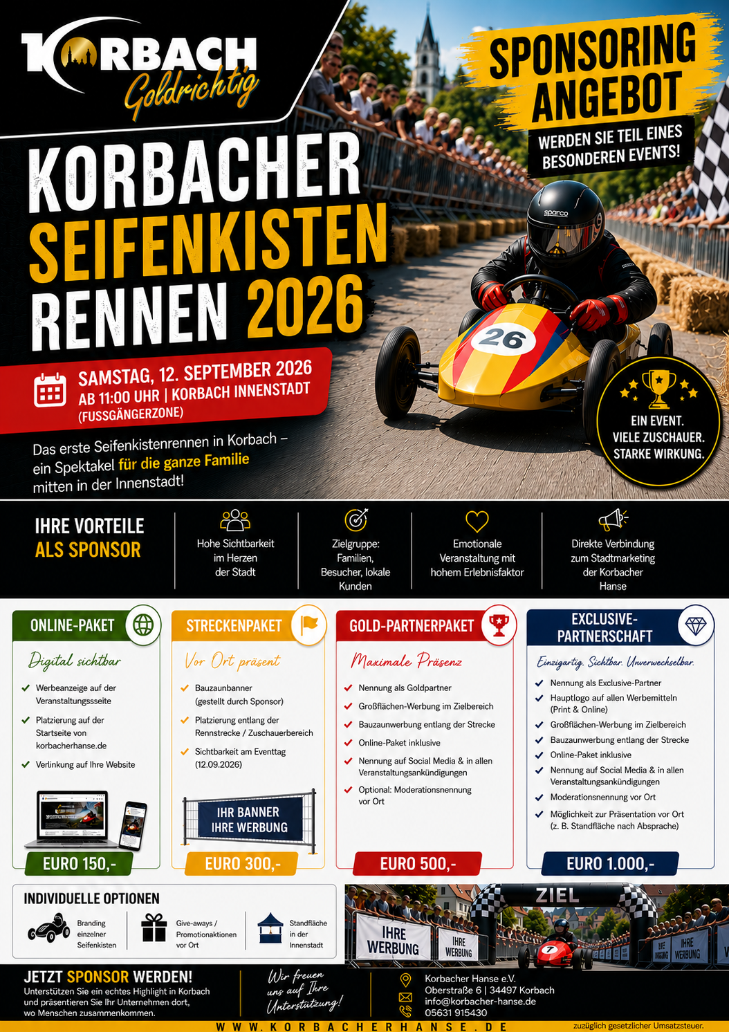 Korbacher Seifenkistenrennen 2026 Sponsoring Angebot