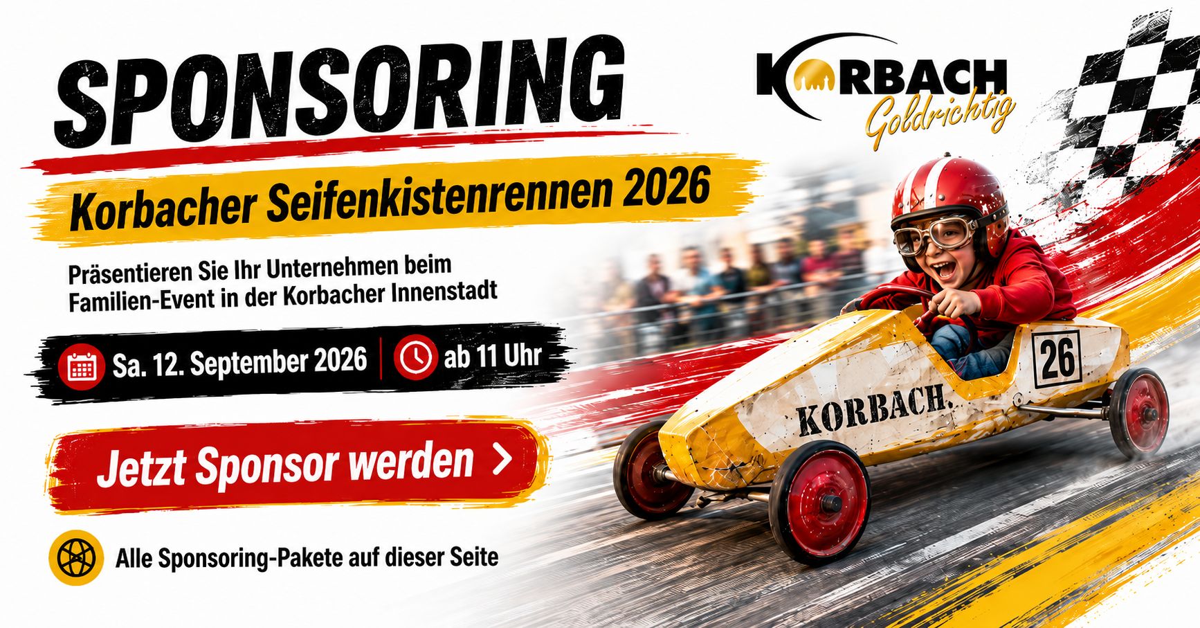 Sponsoring Korbacher Seifenkistenrennen 2026 – Jetzt Sponsor werden