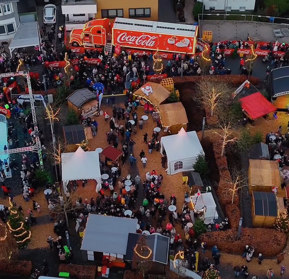 Weihnachtsmarkt Luftaufnahme